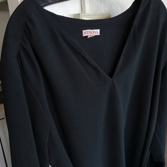 Merona black open v-neck black dress - Picture 2 of 13